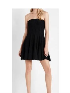 Express strapless ribbed sweater mini dress
